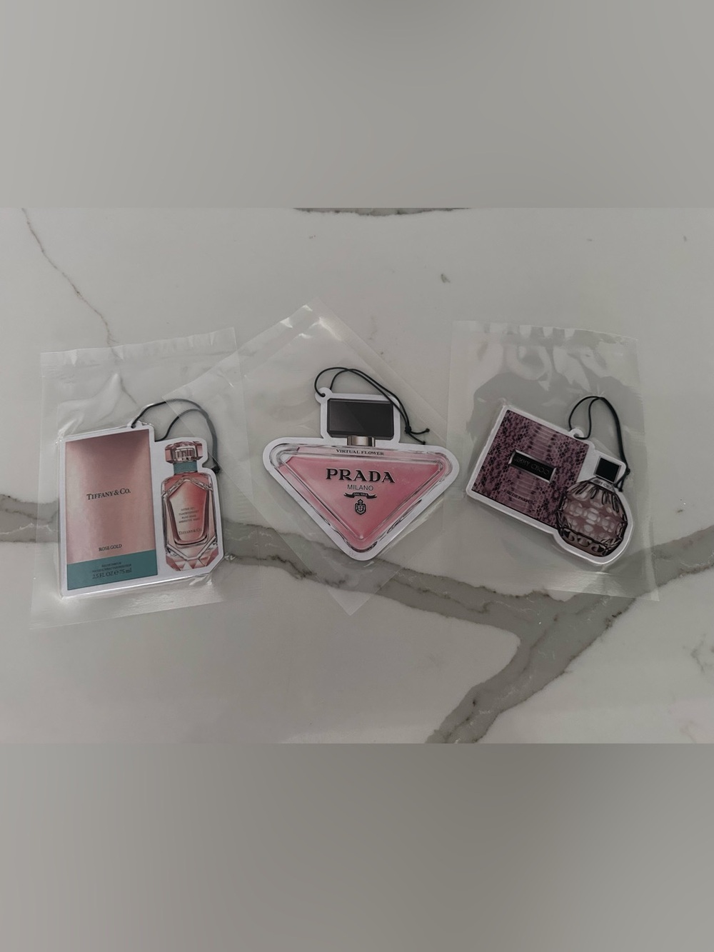 Tiffany & Co. Prada and Jimmy Choo Fragrance Cards (New) Trio